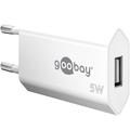 Carregador de parede USB-A Goobay Compact - 5W - Branco