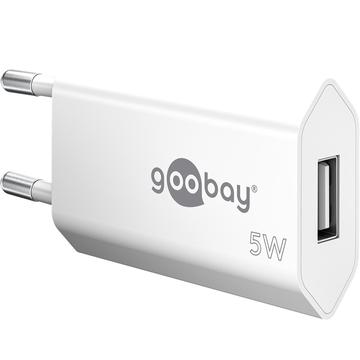 Carregador de parede USB-A Goobay Compact - 5W - Branco