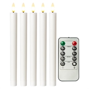 Goobay Velas Finas de Cera Real LED com Controlo Remoto - 5 Pcs. - Branco