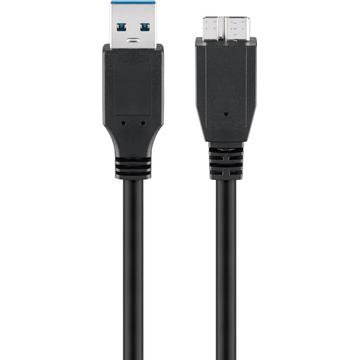 Cabo Micro USB-B Goobay - USB 3.0 - 0,5 m - Preto
