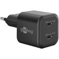 Carregador rápido Goobay Nano GaN Dual USB-C PD 35W - Preto