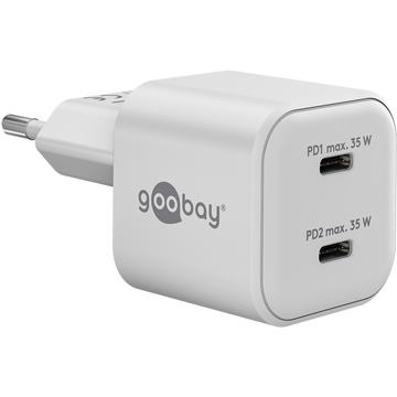Carregador rápido Goobay Nano GaN Dual USB-C PD 35W