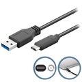 Cabo USB 3.0 / USB Tipo-C Goobay - 0.5m - Preto