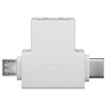 Adaptador em T Goobay USB 3.0 para MicroUSB e USB-C