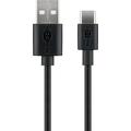 Cabo USB-C Goobay 2m - USB-C/USB-A - Preto