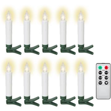 Goobay Velas LED sem fios para Árvore de Natal - 10 Pcs. - Branco quente