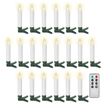 Goobay Velas LED sem fios para Árvore de Natal - 20 Pcs. - Branco quente