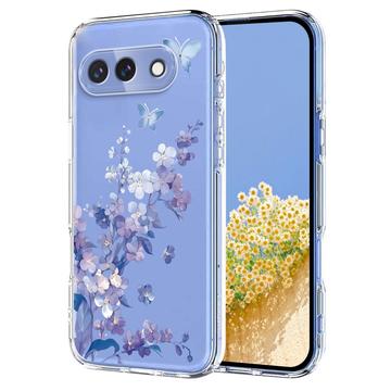 Capa em TPU com padrão floral para Google Pixel 10a - Roxo