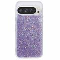 Capa de TPU Glitter Flakes para Google Pixel 9 Pro XL - Púrpura