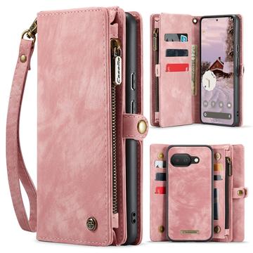 Bolsa tipo Carteira 2-em-1 Caseme 008 Multifuncional para Google Pixel 9a - Cor-de-Rosa