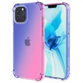 Capa de TPU Resistente a Choques Gradiente para iPhone 14 Pro Max - Azul / Cor-de-rosa
