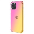 Capa de TPU Resistente a Choques Gradiente para iPhone 14 Pro - Cor-de-rosa / Dourado