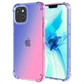 Capa de TPU Resistente a Choques Gradiente para iPhone 14 - Azul / Cor-de-rosa