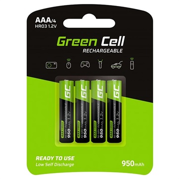 Pilhas AAA Recarregáveis Green Cell HR03 - 950mAh - 1x4