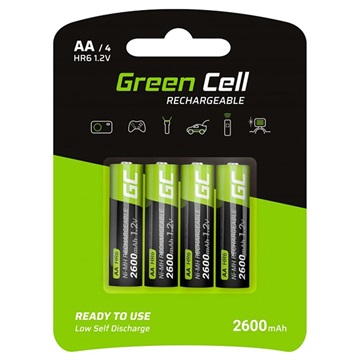 Pilhas AA Recarregáveis Green Cell HR6 - 2600mAh - 1x4