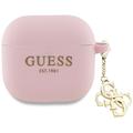 Bolsa em Silicone Guess 4G Charm para AirPods 4 - Cor-de-Rosa