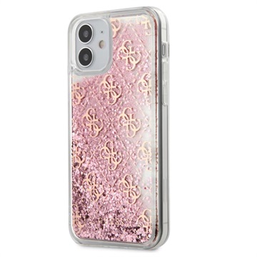 Capa Híbrida Guess 4G Liquid Glitter para iPhone 12 Mini - Cor-de-Rosa