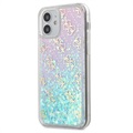 Capa Híbrida Guess 4G Liquid Glitter para iPhone 12 Mini - Cor-de-Rosa / Azul