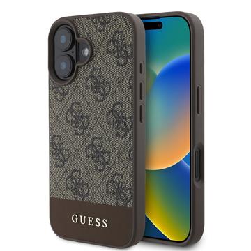 Capa Híbrida Guess 4G Stripe para iPhone 16 - Castanho