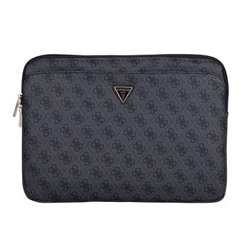 Capa para portátil com logótipo triangular com bolso com fecho de correr Guess 4G - 14" - Preto
