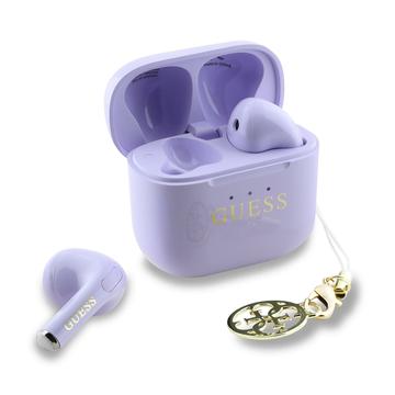 Auscultadores True Wireless Guess Charm com efeito brilhante e impressão do logótipo clássico - Roxo