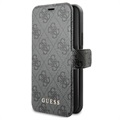 Bolsa Tipo Livro Guess Charms Collection 4G para iPhone 11 - Cinzento