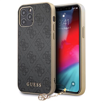 Capa Guess Charms Collection 4G para iPhone 12/12 Pro - Cinzento