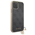 Capa Guess Charms Collection 4G para iPhone 12/12 Pro - Cinzento
