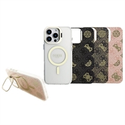 Capa MagSafe para iPhone 16 Pro Max Guess Estrutura de câmara com suporte galvanizado e fundos intercambiáveis