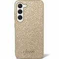 Capa Híbrida Guess Glitter Flakes Metal Logo para Samsung Galaxy S24+ - Dourado