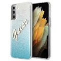 Bolsa Guess Glitter Gradient Script para Samsung Galaxy S21 5G - Azul