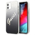 Bolsa Guess Glitter Gradient Script para iPhone 12 Mini - Preto