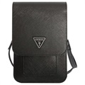 Bolsa à Tiracolo Guess Saffiano Triangle Logo - Preto