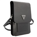 Bolsa à Tiracolo Guess Saffiano Triangle Logo - Preto