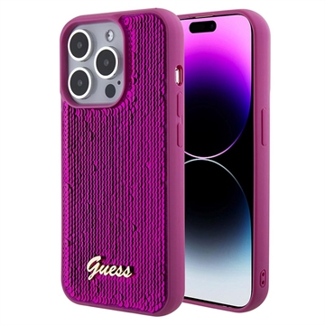 Capa Guess Sequin Script Logo para iPhone 15 Pro - Magenta