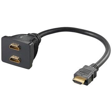Adaptador HDMI / 2x HDMI com contatos banhados a ouro - 10cm