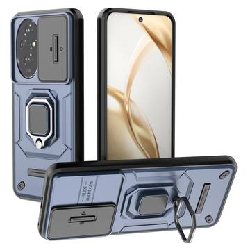 Capa Híbrida de Anel Rotativo com Proteção de Câmera para Honor 200 - Azul