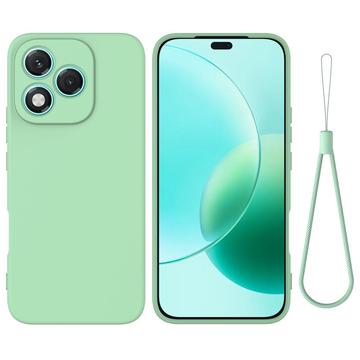 Capa de silicone líquido com correia de mão para Honor 400 Lite - Verde