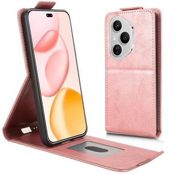 Capa flip vertical com suporte para Honor 400 Pro - Cor-de-Rosa Dourado