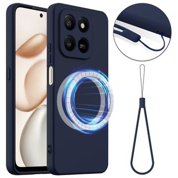 Capa de silicone líquido para Honor 400 Smart 5G/4G/X7d 4G/5G - Compatível com MagSafe - Azul Escuro