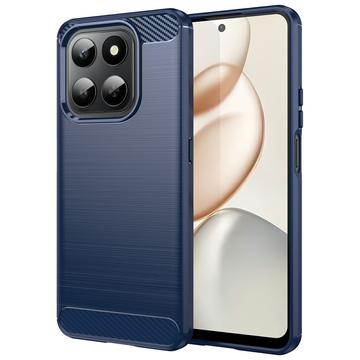 Capa de TPU Escovado para Honor 400 Smart/X7d 4G - Fibra de Carbono - Azul