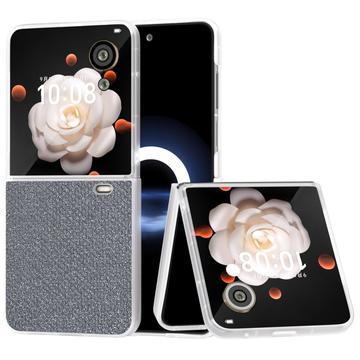 Capa híbrida com textura de strass para Honor Magic V Flip - Cinzento