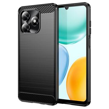 Capa de TPU Escovado para Honor X5c/X5c Plus - Fibra de Carbono