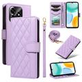 Capa de carteira acolchoada luxuosa para Honor X5c Plus - Roxo