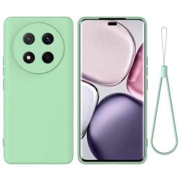 Capa de silicone líquido com correia de mão para Honor X60 Pro/X9c/Magic7 Lite - Verde