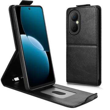 Capa flip vertical com suporte para Huawei Enjoy 80 - Preto