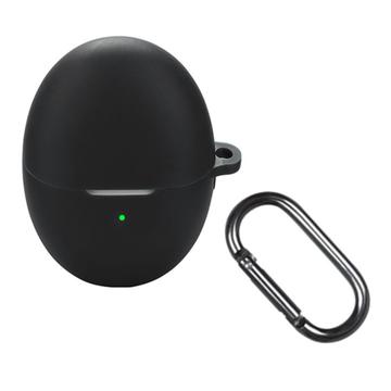 Capa em Silicone com Mosquetão para Huawei FreeBuds 6 - Preto
