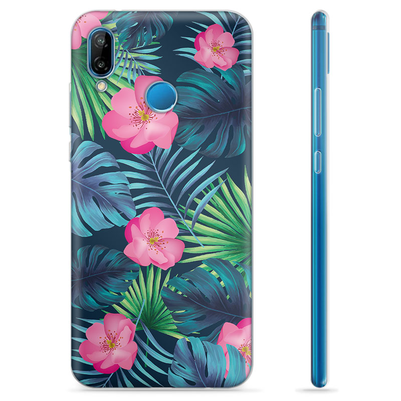 Capa de TPU para Huawei P20 Lite - Flores Tropicais