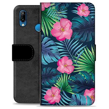 Bolsa tipo Carteira para Huawei P20 Lite  - Flores Tropicais