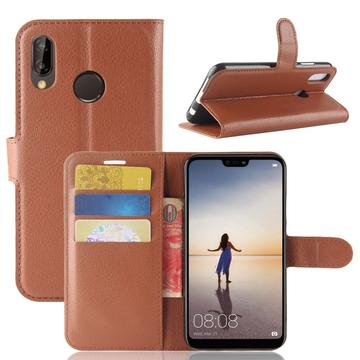 Bolsa Tipo Carteira para Huawei P20 Lite - Castanho